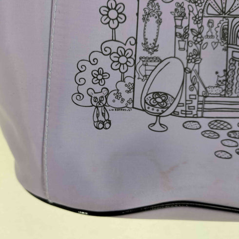 アナスイ ANNA SUI ハンドエナメル切替 バックイラストプリント トートバック レディース