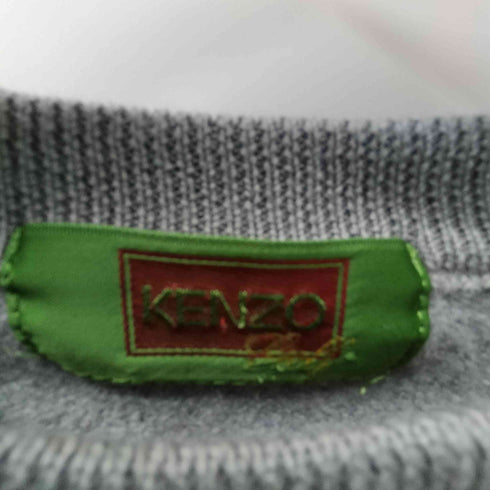 ケンゾーゴルフ KENZO GOLF OLD ロゴ 刺繍 マルチカラー ウール 100% クロップド ニット セーター レディース FREE
