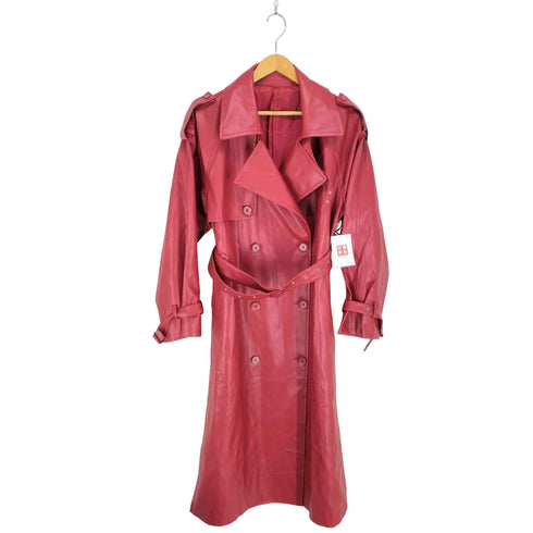 anewstar フェイクレザー トレンチコート レディース import:M