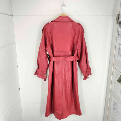 anewstar フェイクレザー トレンチコート レディース import:M