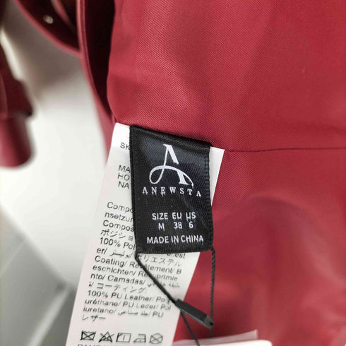 anewstar フェイクレザー トレンチコート レディース import:M