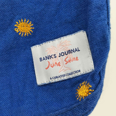 バンクスジャーナル BANKS JOURNAL 太陽刺繍 コットンリネン混 ショートスリーブシャツ ショーツ セットアップ メンズ XL