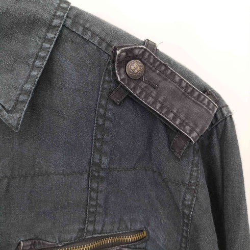 BREATH MINT ジップ加工 ブラックリネンシャツ Y2K メンズ 46