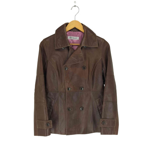 GRAY MAGIC cow leather カウレザーショートダブルチェスターコート レディース M