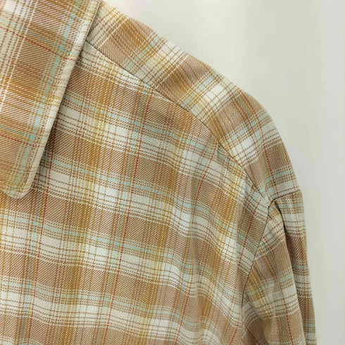 60s チェック柄グランパシャツ メンズ