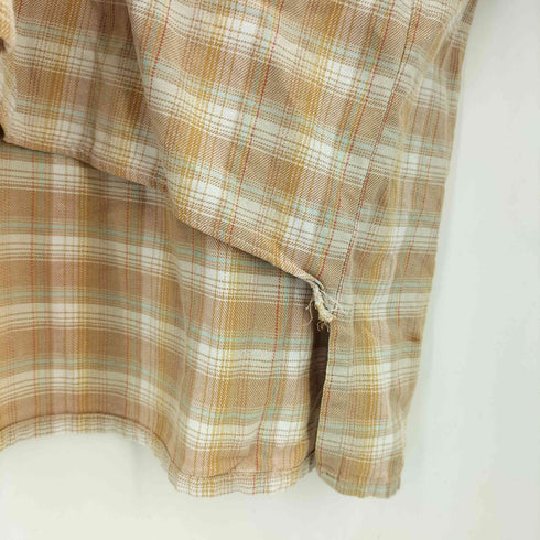 60s チェック柄グランパシャツ メンズ