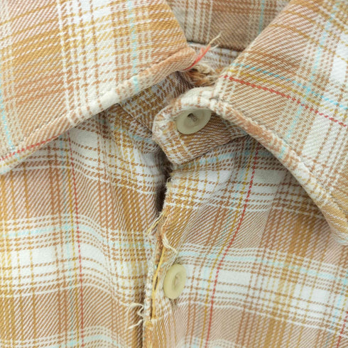 60s チェック柄グランパシャツ メンズ