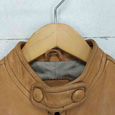 バナナリパブリック BANANA REPUBLIC ラムレザーシングルライダースジャケット レディース XS