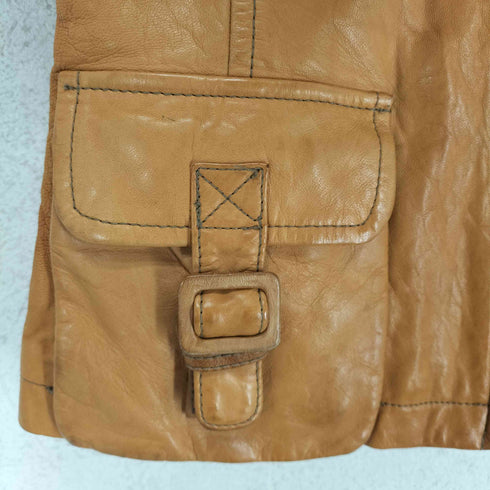 バナナリパブリック BANANA REPUBLIC ラムレザーシングルライダースジャケット レディース XS