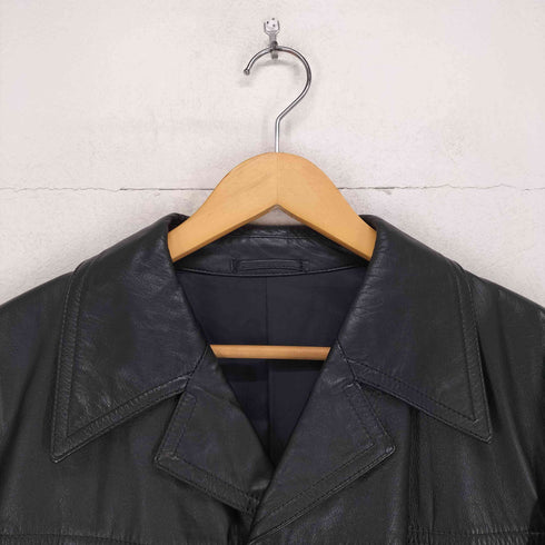 real reather リアルレザーステンカラーコート メンズ L