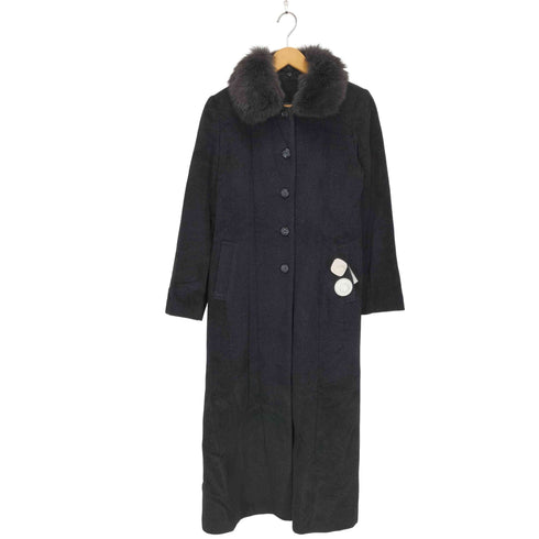 bluefox fur フォックスファーアンゴラ&ウールステンカラーコート レディース 9AR