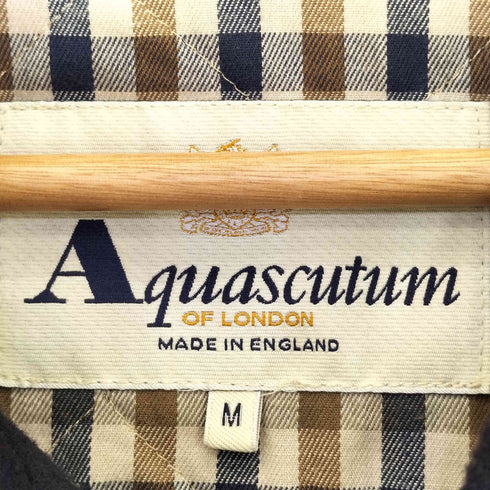 アクアスキュータム AQUASCUTUM イギリス製 ウールカシミヤ フード着脱可 比翼ジップ ステンカラーコート メンズ import:M