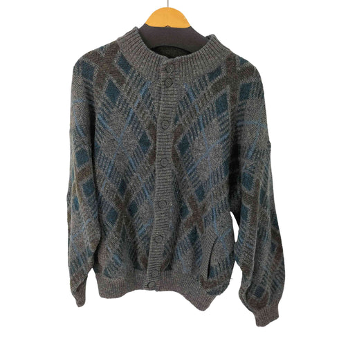 アーガイル クルーネックカーディガン レディース 50