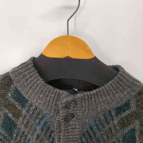 アーガイル クルーネックカーディガン レディース 50