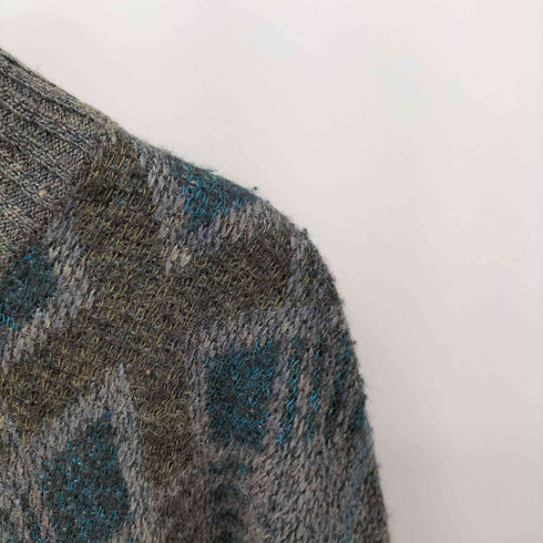 アーガイル クルーネックカーディガン レディース 50