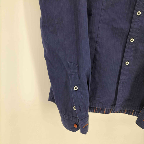 ニコルクラブフォーメン NICOLE CLUB FOR MEN コットンポリストライプオープンカラーシャツ メンズ JPN:46