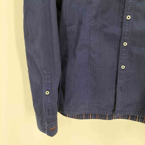 ニコルクラブフォーメン NICOLE CLUB FOR MEN コットンポリストライプオープンカラーシャツ メンズ JPN:46