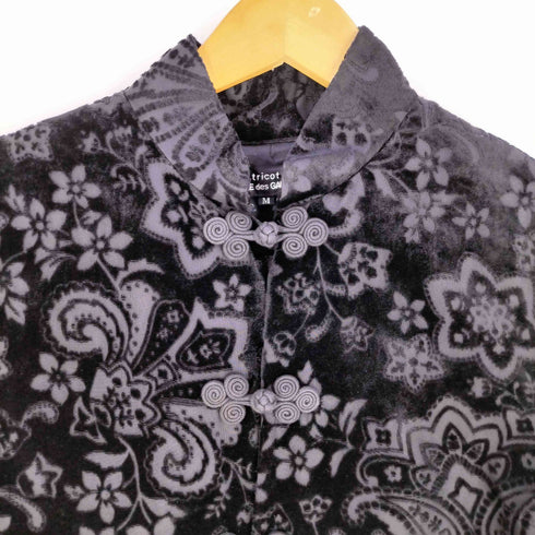 トリココムデギャルソン tricot COMME des GARCONS 01AW ベルベッド ベロア チャイナシャツ レディース JPN:M