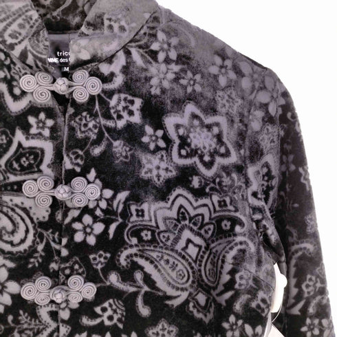 トリココムデギャルソン tricot COMME des GARCONS 01AW ベルベッド ベロア チャイナシャツ レディース JPN:M