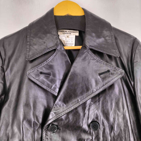 キャサリンハムネットロンドン KATHARINE HAMNETT LONDON シープレザーダブルブレストコート メンズ import:M