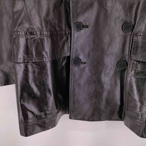 キャサリンハムネットロンドン KATHARINE HAMNETT LONDON シープレザーダブルブレストコート メンズ import:M