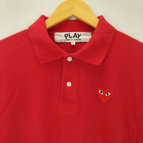 プレイコムデギャルソン PLAY COMME des GARCONS AD2022 Red Heart PLAY Polo Shirt コットン ワッペンロゴ S/S ポロシャツ メンズ JPN:L