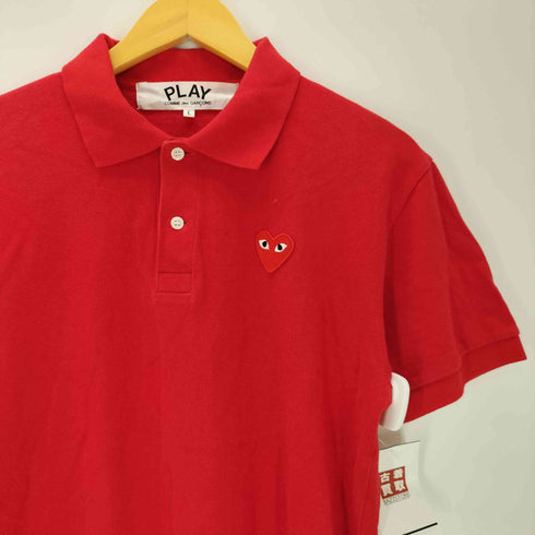 プレイコムデギャルソン PLAY COMME des GARCONS AD2022 Red Heart PLAY Polo Shirt コットン ワッペンロゴ S/S ポロシャツ メンズ JPN:L