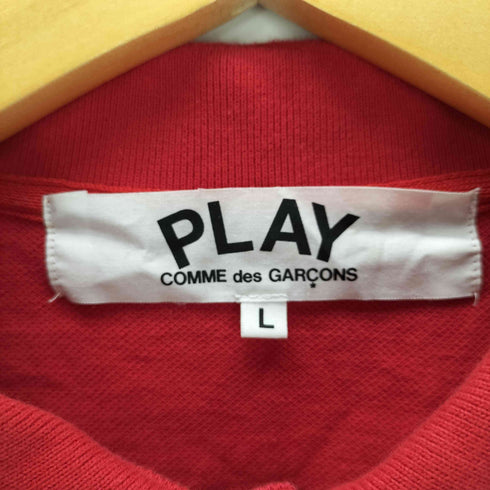 プレイコムデギャルソン PLAY COMME des GARCONS AD2022 Red Heart PLAY Polo Shirt コットン ワッペンロゴ S/S ポロシャツ メンズ JPN:L
