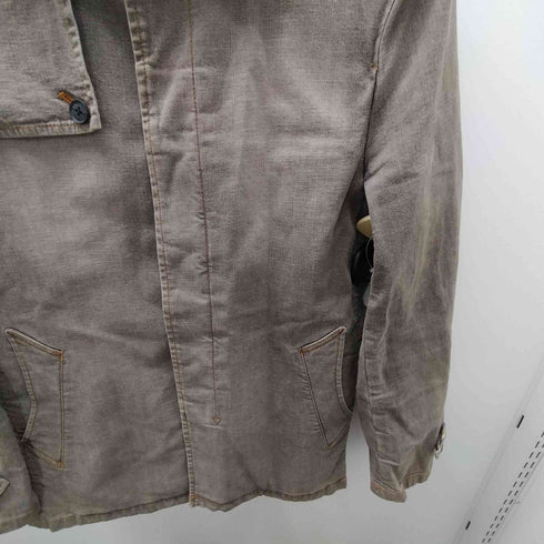 バーバリーブラックレーベル BURBERRY BLACK LABEL 裏地 背抜き ノバチェック ガンフラップ コットン デニム ハンティング ワーク カバーオール 比翼 メンズ import:M