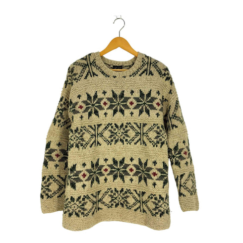 HANDKNIT シルク ウール ノルディック ネップ ニット メンズ import:M