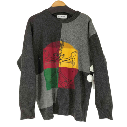 アイスバーグ ICEBERG 90-00S マルチカラーフロント刺繍デザインクルーネックセーター メンズ