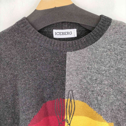 アイスバーグ ICEBERG 90-00S マルチカラーフロント刺繍デザインクルーネックセーター メンズ