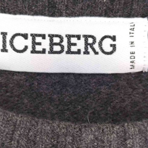 アイスバーグ ICEBERG 90-00S マルチカラーフロント刺繍デザインクルーネックセーター メンズ