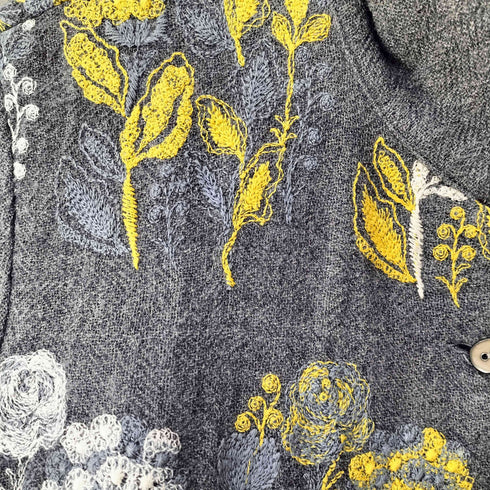 コットンハウスアヤ Cotton House Aya Castle Combe Garden 花の音楽会 ウール 花柄刺繍 ジャケット&スカート セットアップ レディース M