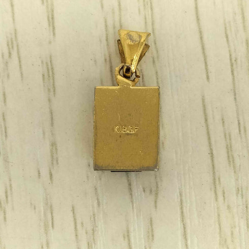 K18刻印 ゴールド ブラックストーン ネックレストップ 約1g レディース