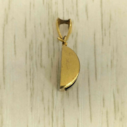 K18刻印 ゴールド ブラックストーン ネックレストップ 約1g レディース