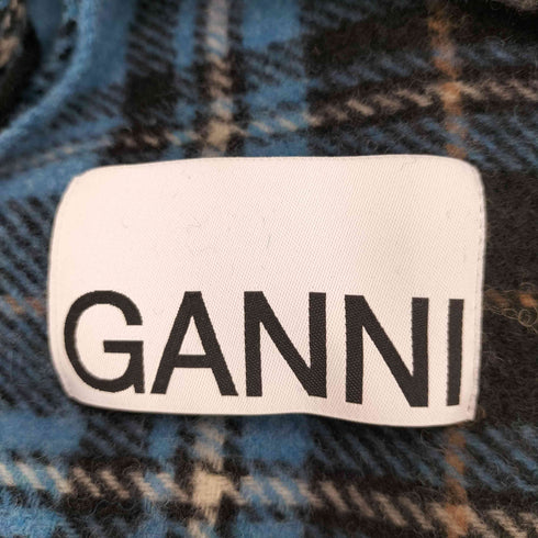 ガニー Ganni Recycled Wool Fringed Scarf Print レディース