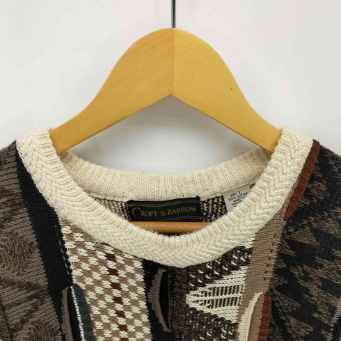 クラフトアンドバロー Croft&Barrow 90S 袖 リブ 3D コットン ニット メンズ import:L