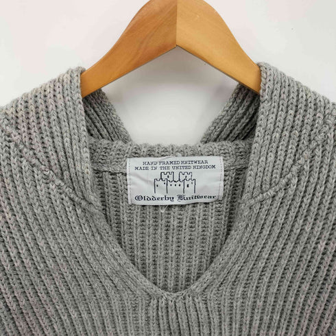 オールダービーニットウェア Oldderby Knitwear 英国製 別注 セーラーカラーVネック プルオーバー ニット レディース FREE