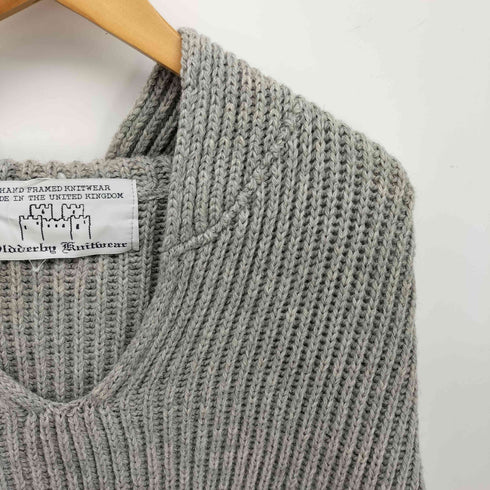 オールダービーニットウェア Oldderby Knitwear 英国製 別注 セーラーカラーVネック プルオーバー ニット レディース FREE