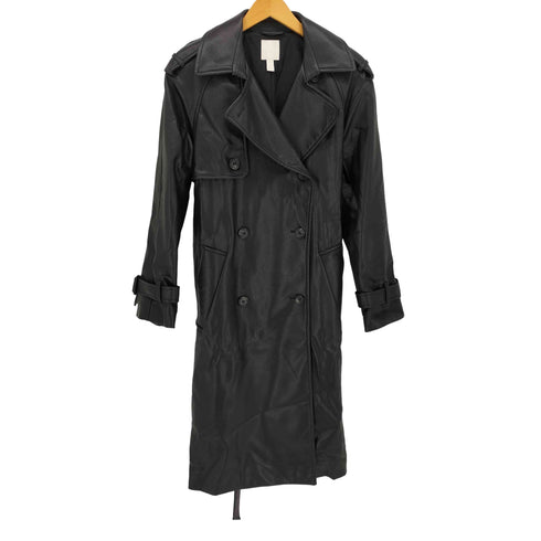 エイチアンドエム H&M フェイクレザー トレンチ コート マキシ丈 レディース XXS