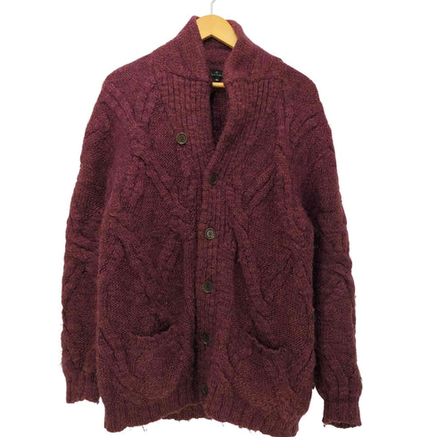 ピーエスポールスミス PS Paul Smith アルパカウール ショールカラー ケーブルニット カーディガン メンズ import:XL