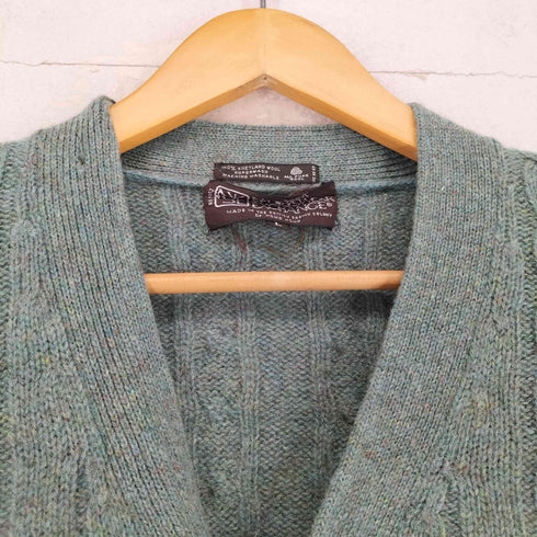 New York SPORTSWEAR EXCHANGE 70s~80s くるみボタンケーブルニットカーディガン メンズ L