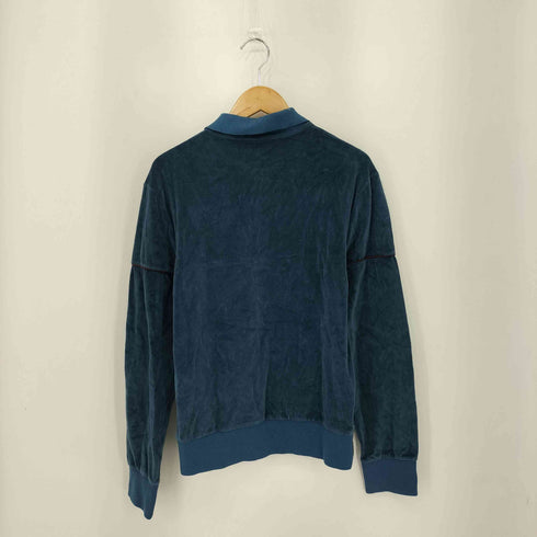 プラダ PRADA イタリア製 Velvet Polo Shirt ベルボット ベロア ポロシャツ メンズ XS