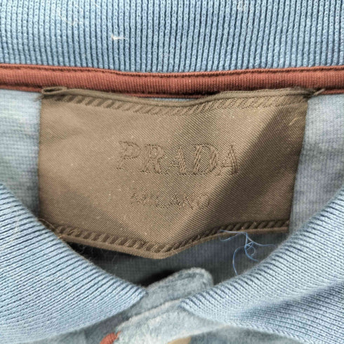 プラダ PRADA イタリア製 Velvet Polo Shirt ベルボット ベロア ポロシャツ メンズ XS