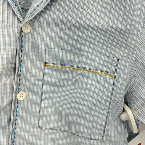 プラダ PRADA オープンカラー チェックパジャマシャツ メンズ import:XS