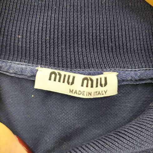 ミュウミュウ miu miu 半袖 フリルポロシャツ レディース import:M