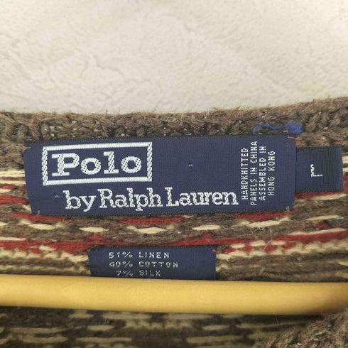 ポロバイラルフローレン Polo by RALPH LAUREN 90S 香港製 リネン混 ノルディック柄 ニットトップス メンズ import:L