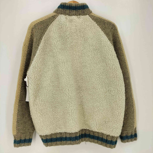 T.HILLS ボア 切替 ウールニット ジャケット メンズ import:M