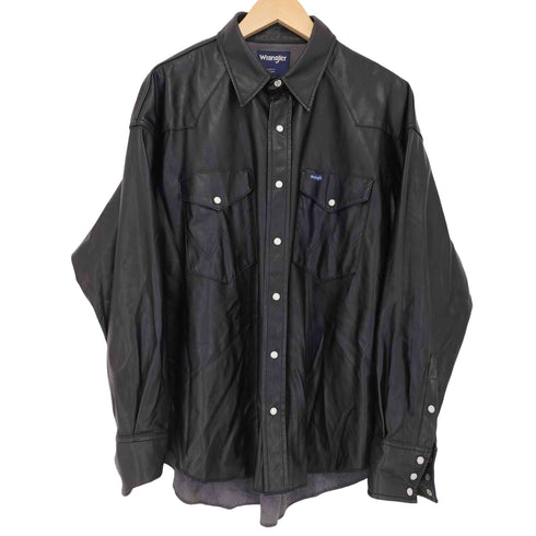 ラングラー Wrangler フェイクレザーウエスタンシャツジャケット メンズ import:M